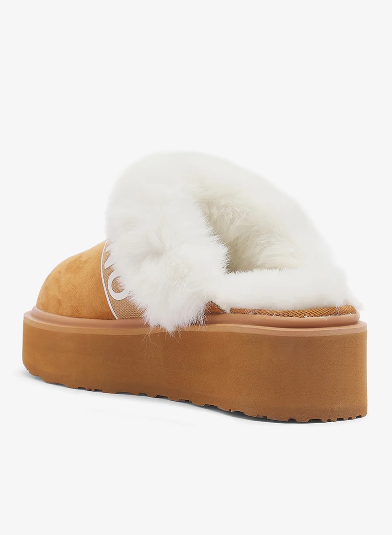 VALENTINO BY MARIO VALENTINO  Fur Detail Logo Sliders for Women | Best Price UAE